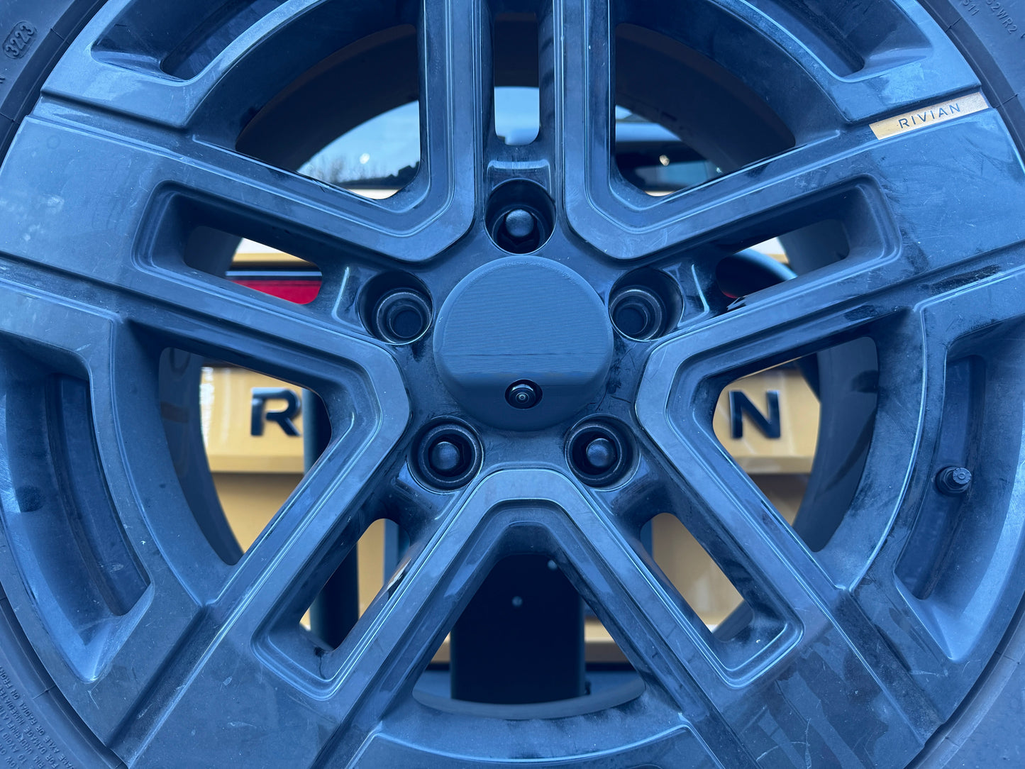 Rivian Rear Camera Relocation Kit - Spare Wheel Center Cap